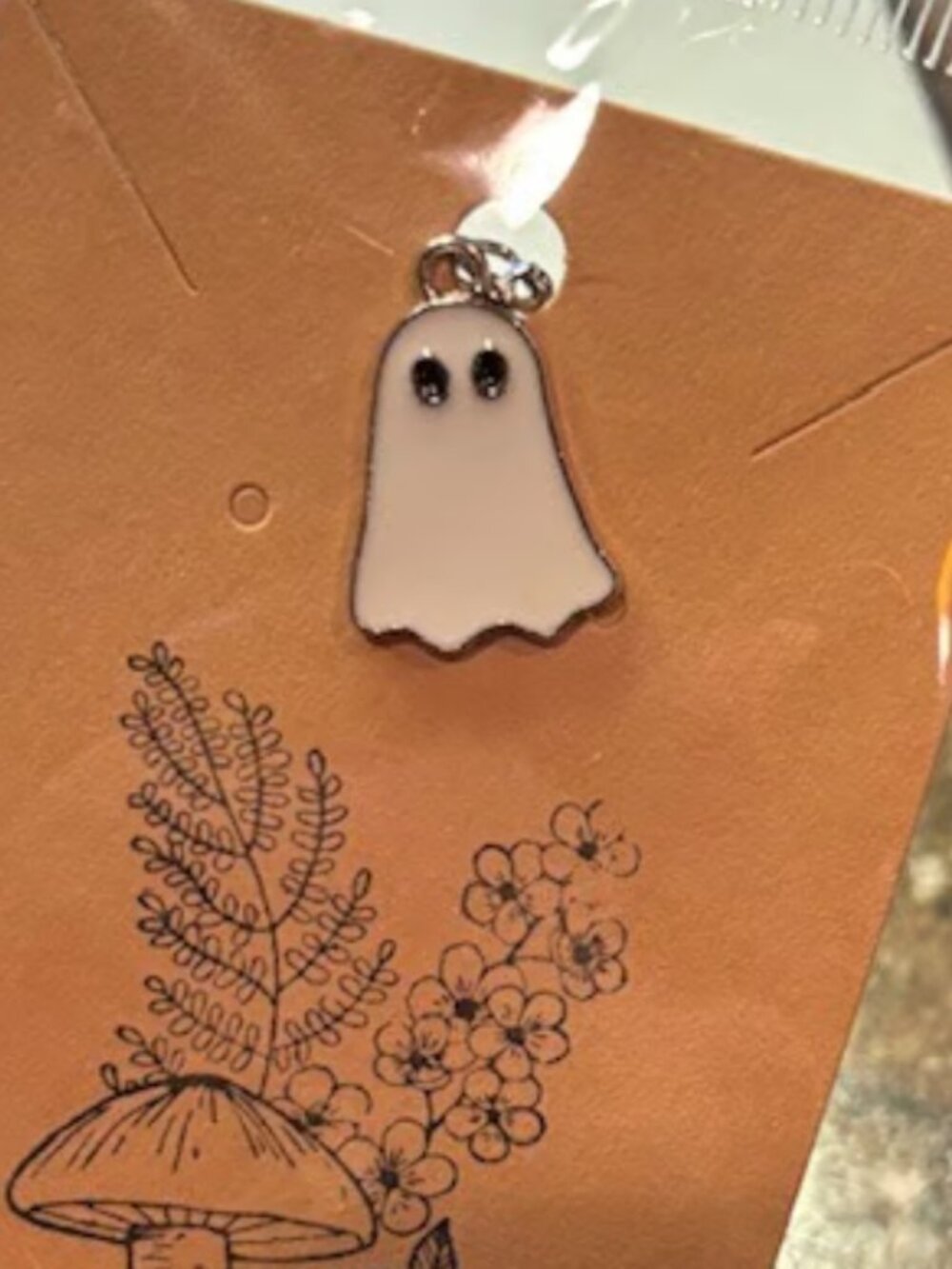 White ghost clip charm